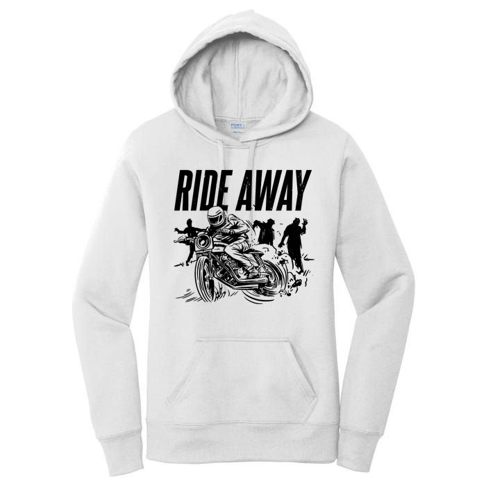 Motorcycle Zombies Ride Away Women's Pullover Hoodie