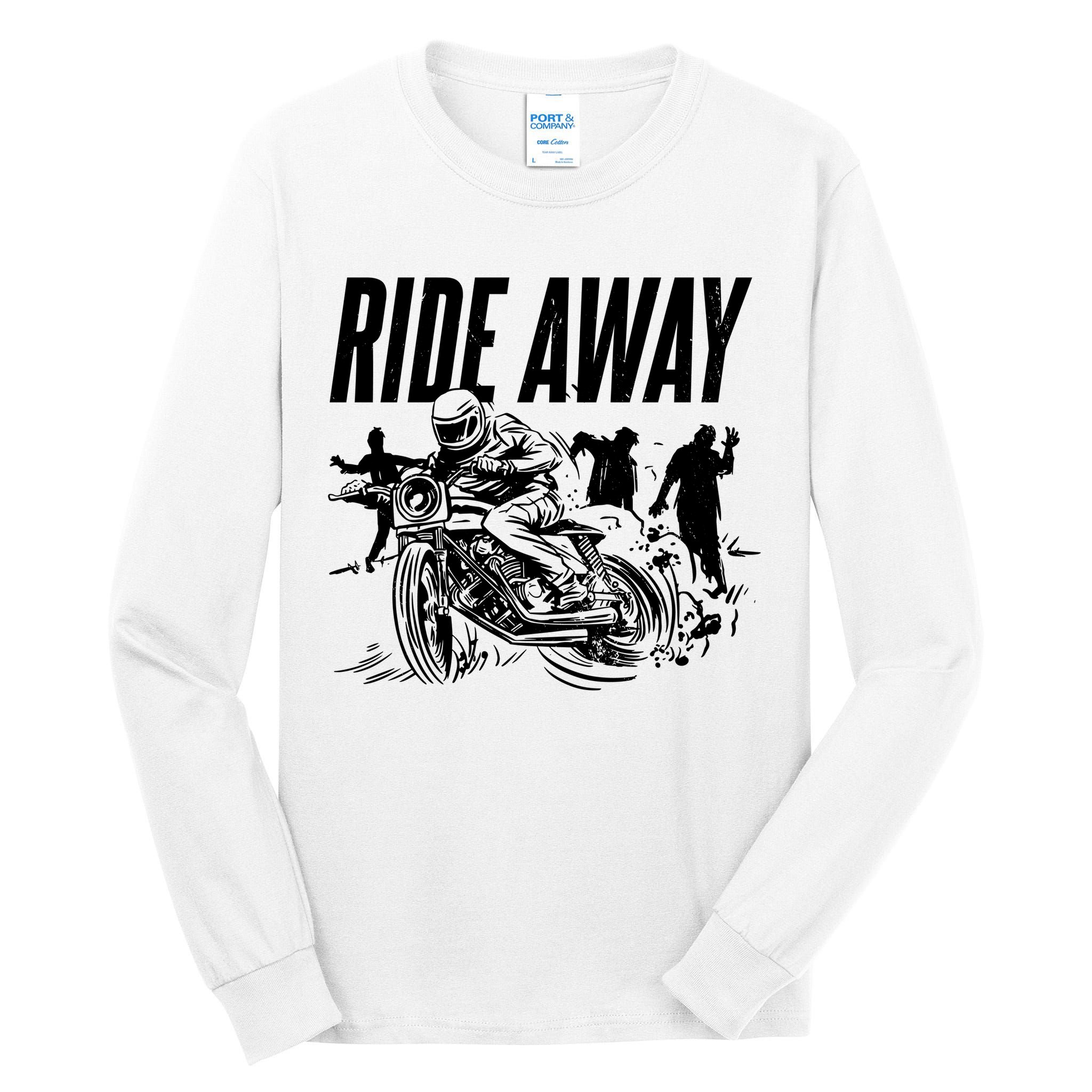 Motorcycle Zombies Ride Away Tall Long Sleeve T-Shirt