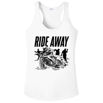 Motorcycle Zombies Ride Away Ladies PosiCharge Competitor Racerback Tank