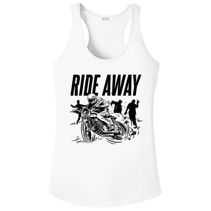 Motorcycle Zombies Ride Away Ladies PosiCharge Competitor Racerback Tank