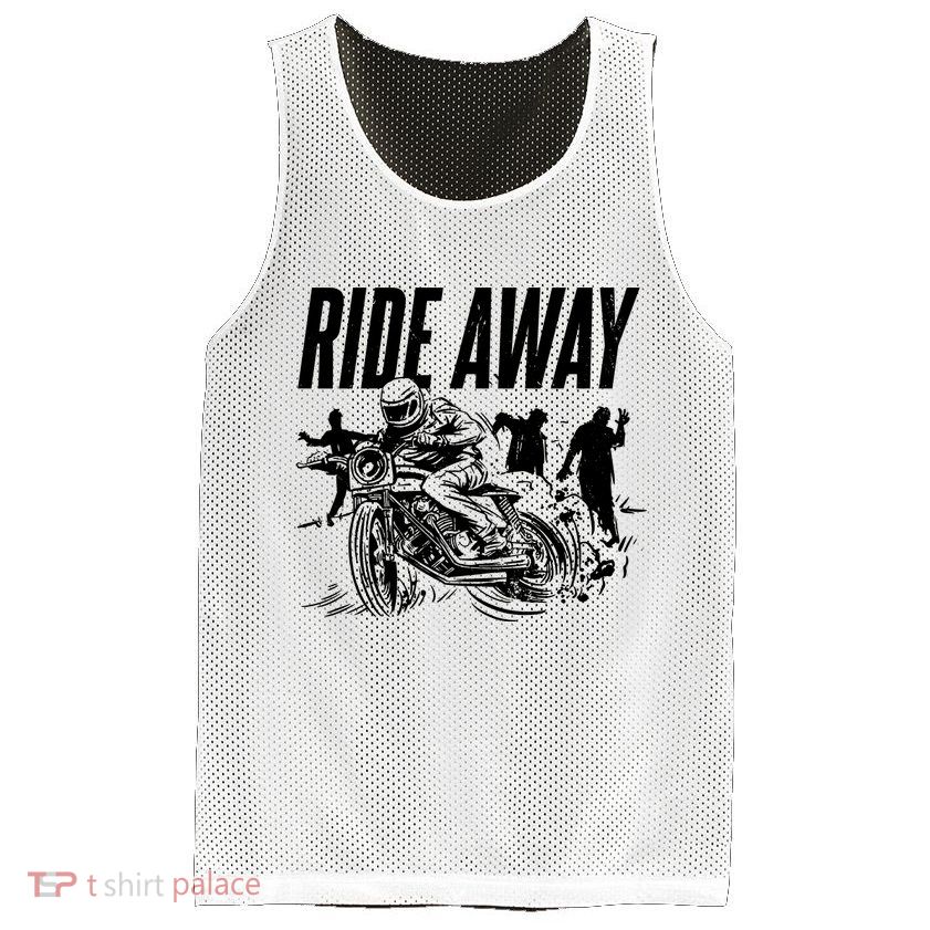 Motorcycle Zombies Ride Away Mesh Reversible Basketball Jersey Tank