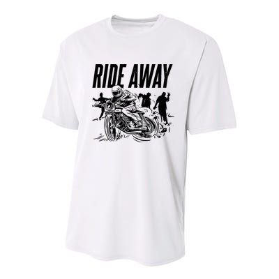 Motorcycle Zombies Ride Away Youth Performance Sprint T-Shirt