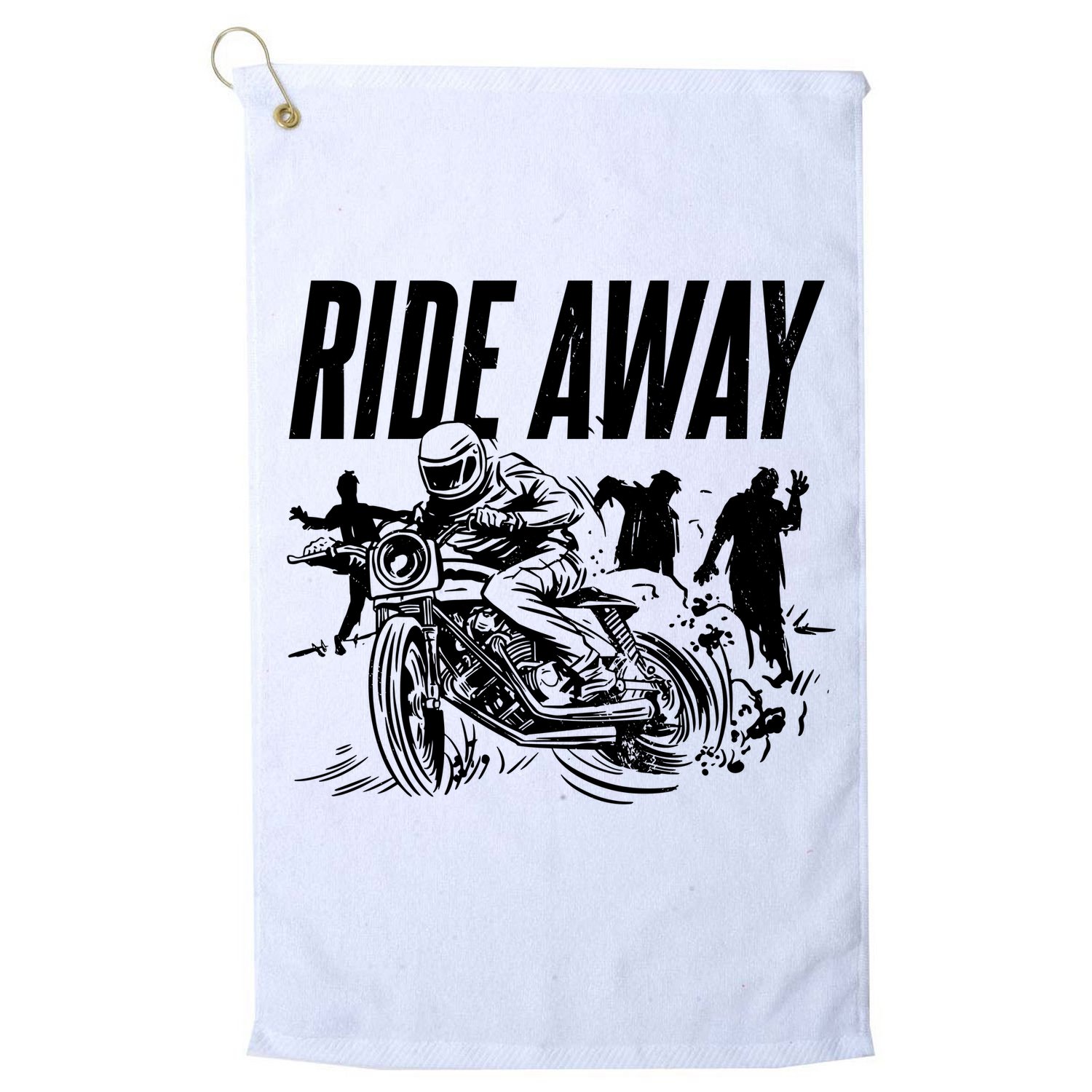 Motorcycle Zombies Ride Away Golf Towel