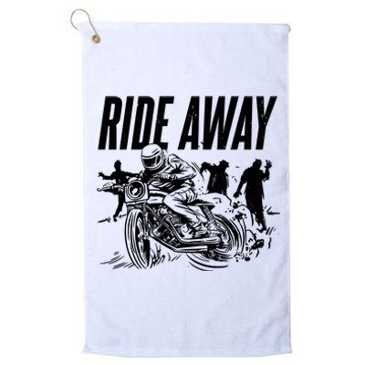 Motorcycle Zombies Ride Away Platinum Collection Golf Towel