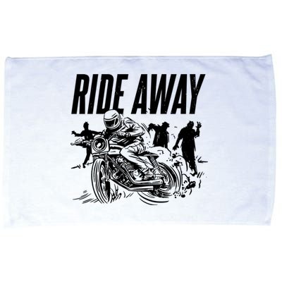 Motorcycle Zombies Ride Away Microfiber Hand Towel