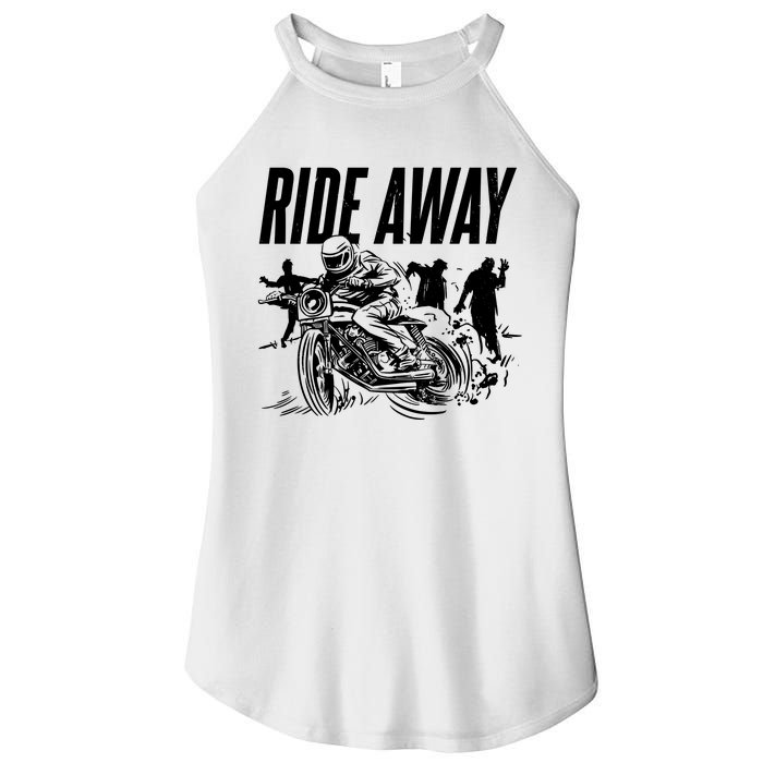 Motorcycle Zombies Ride Away Women’s Perfect Tri Rocker Tank