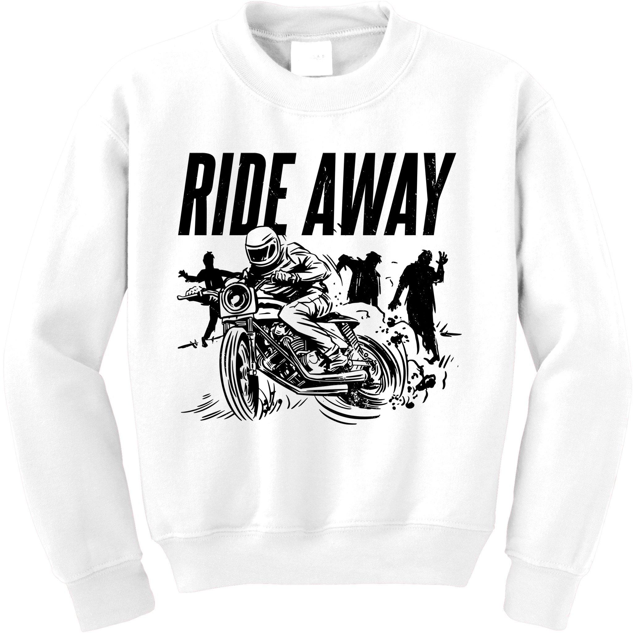Motorcycle Zombies Ride Away Kids Sweatshirt