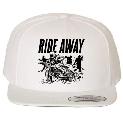 Motorcycle Zombies Ride Away Wool Snapback Cap