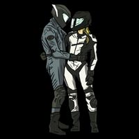 Motorcyclist Couple Backpack