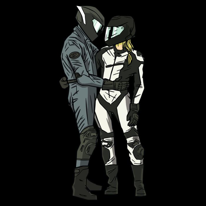 Motorcyclist Couple Bucket Hat