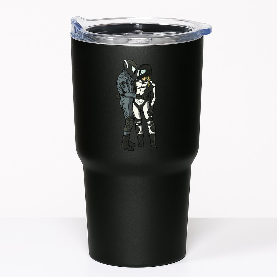 Motorcyclist Couple Tumbler