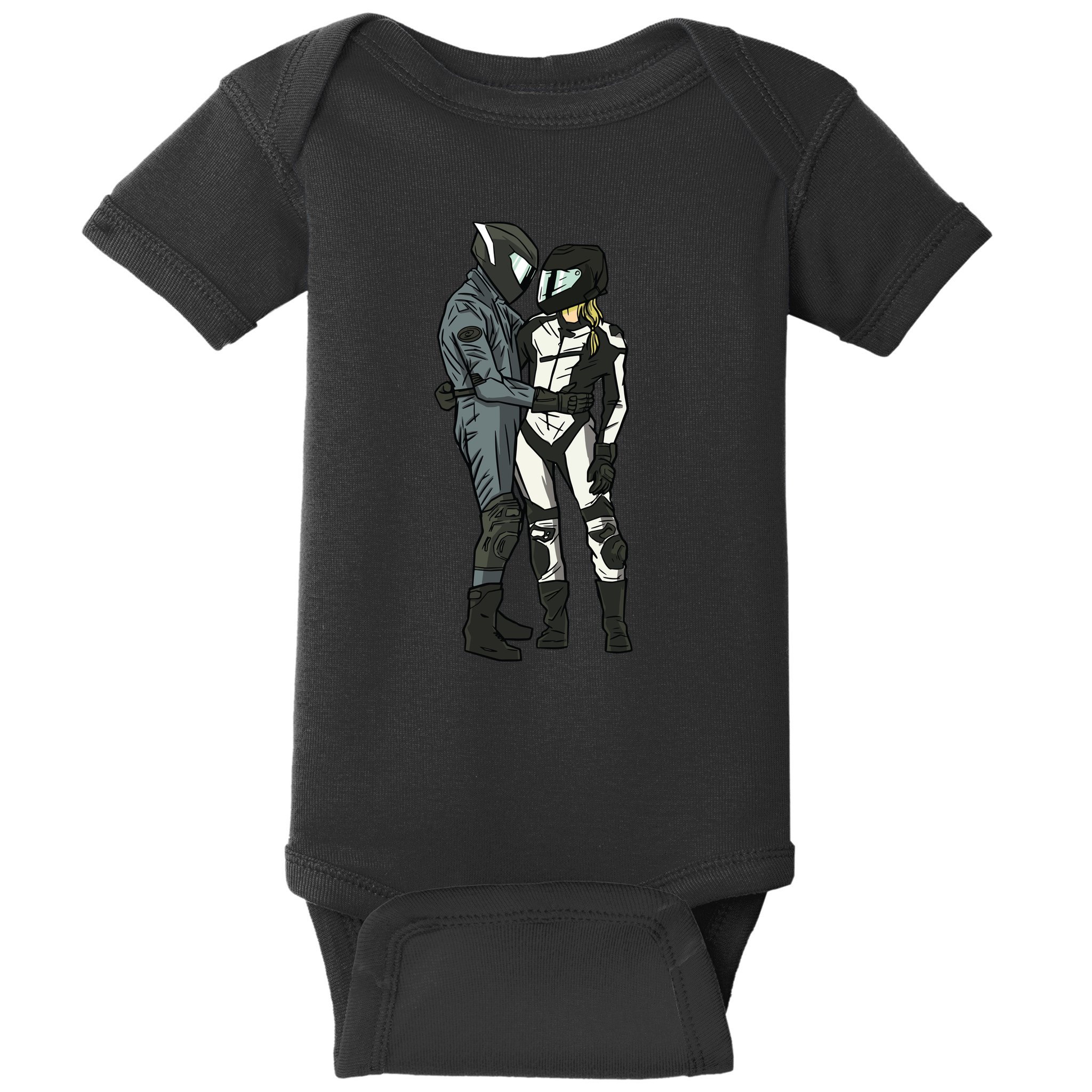 Motorcyclist Couple Baby Bodysuit