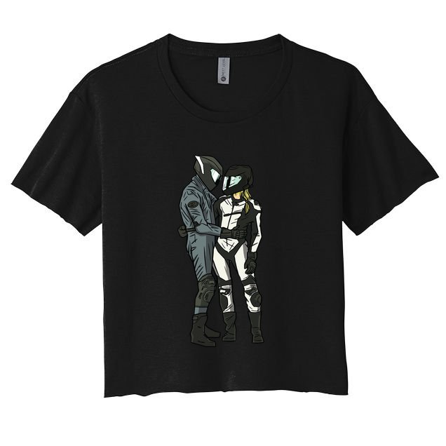 Motorcyclist Couple Crop Top