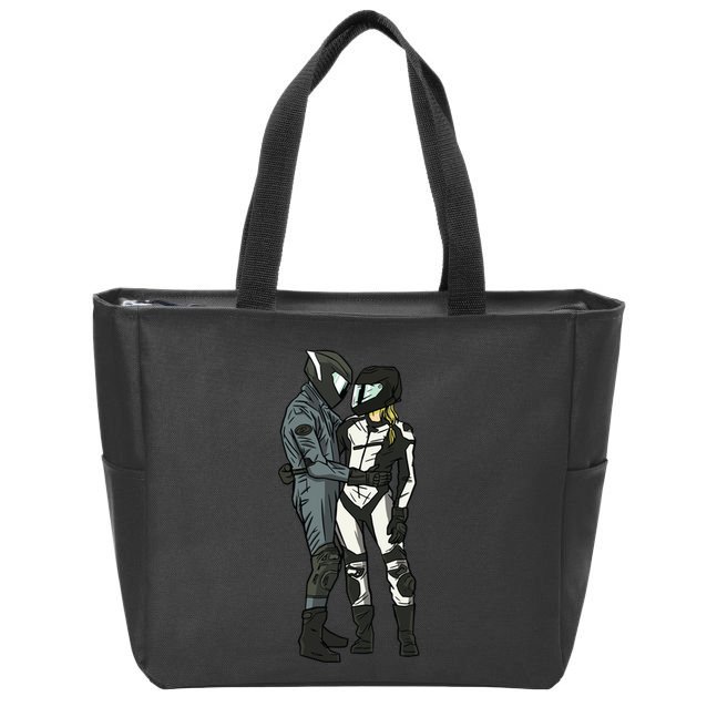 Motorcyclist Couple Zip Tote Bag