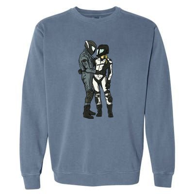 Motorcyclist Couple Garment-Dyed Sweatshirt