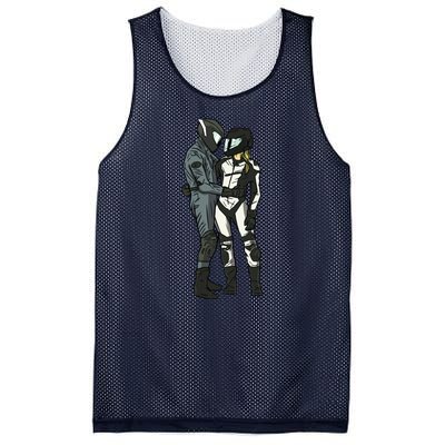 Motorcyclist Couple Mesh Reversible Basketball Jersey Tank