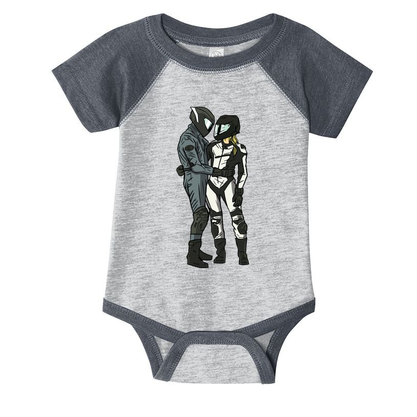Motorcyclist Couple Infant Baby Jersey Bodysuit