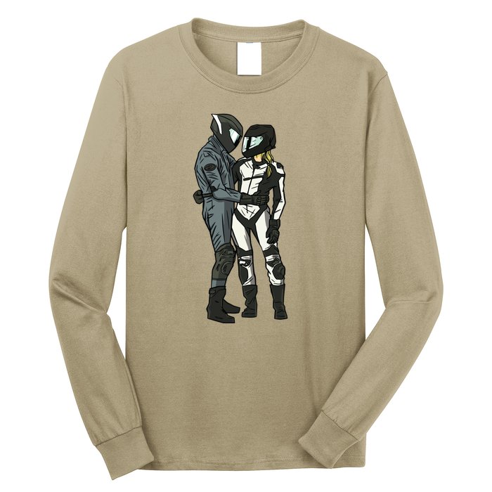 Motorcyclist Couple Long Sleeve Shirt