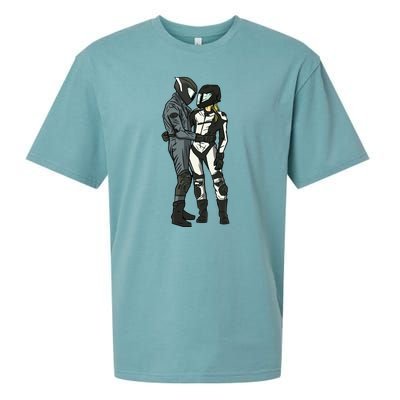 Motorcyclist Couple Sueded Cloud Jersey T-Shirt