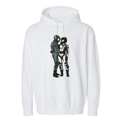 Motorcyclist Couple Garment-Dyed Fleece Hoodie