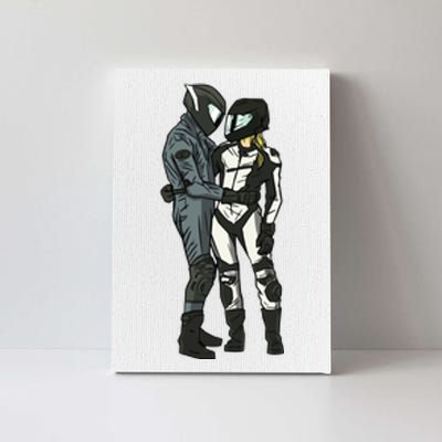 Motorcyclist Couple Canvas