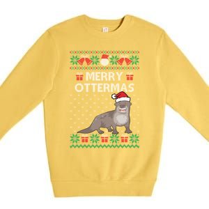 Merry Ottermas Ugly Christmas Sweaters Cool Gift Premium Crewneck Sweatshirt