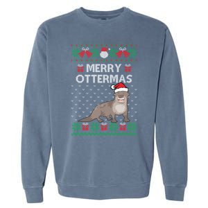 Merry Ottermas Ugly Christmas Sweaters Cool Gift Garment-Dyed Sweatshirt