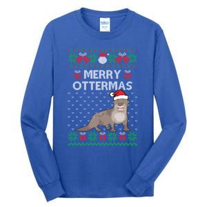 Merry Ottermas Ugly Christmas Sweaters Cool Gift Tall Long Sleeve T-Shirt