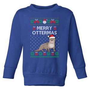 Merry Ottermas Ugly Christmas Sweaters Cool Gift Toddler Sweatshirt