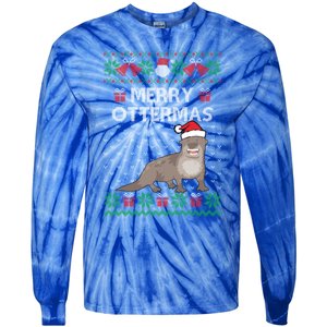 Merry Ottermas Ugly Christmas Sweaters Cool Gift Tie-Dye Long Sleeve Shirt