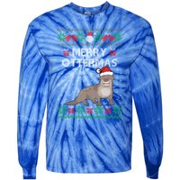 Merry Ottermas Ugly Christmas Sweaters Cool Gift Tie-Dye Long Sleeve Shirt