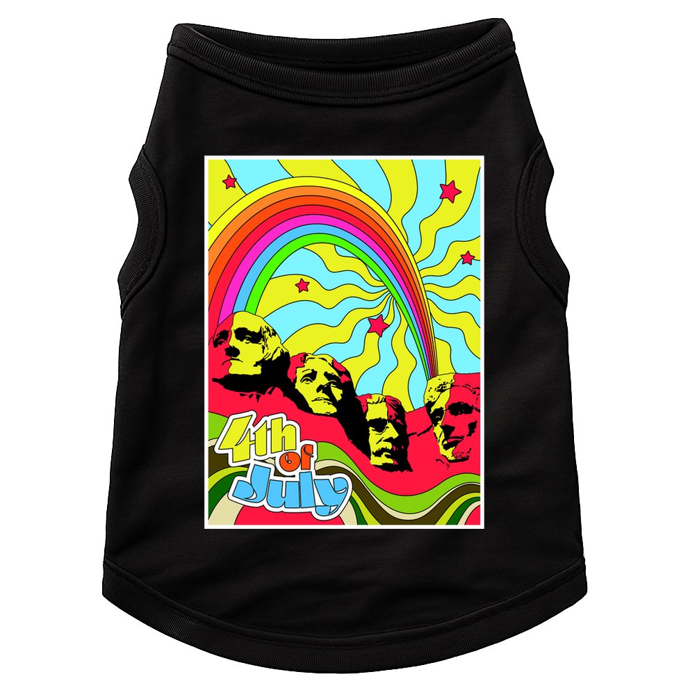 Mount Rushmore 4th of July Abstract Doggie Tank