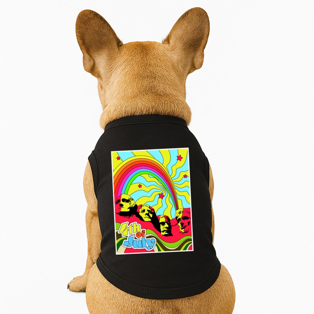 Mount Rushmore 4th of July Abstract Doggie Tank