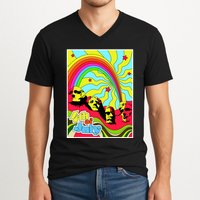 Mount Rushmore 4th of July Abstract V-Neck T-Shirt