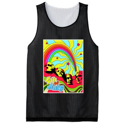 Mount Rushmore 4th of July Abstract Mesh Reversible Basketball Jersey Tank