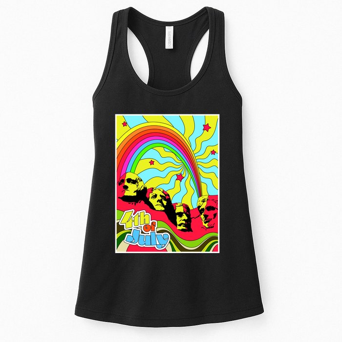 Mount Rushmore 4th of July Abstract Womens Tank Top