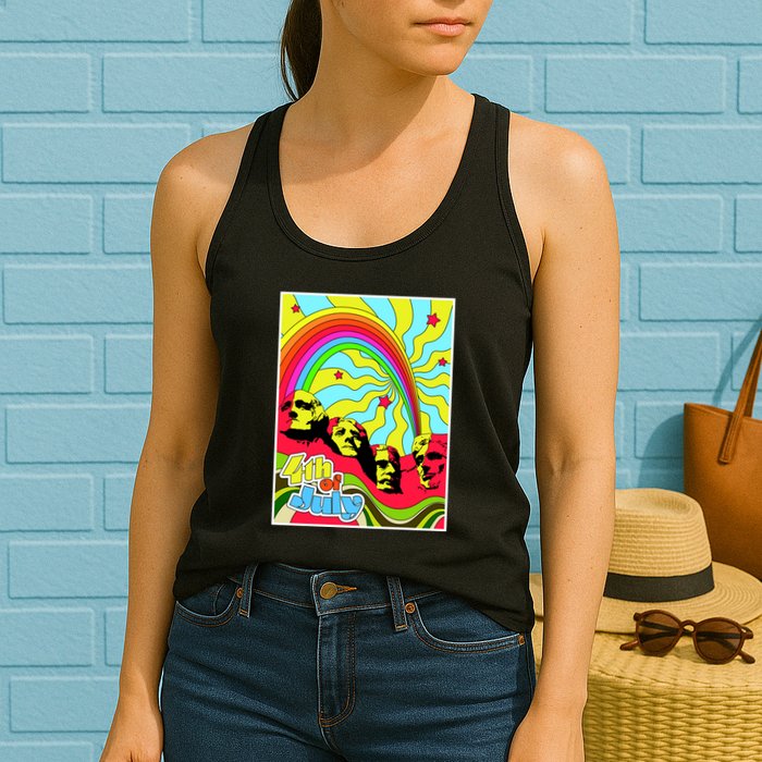 Mount Rushmore 4th of July Abstract Womens Tank Top
