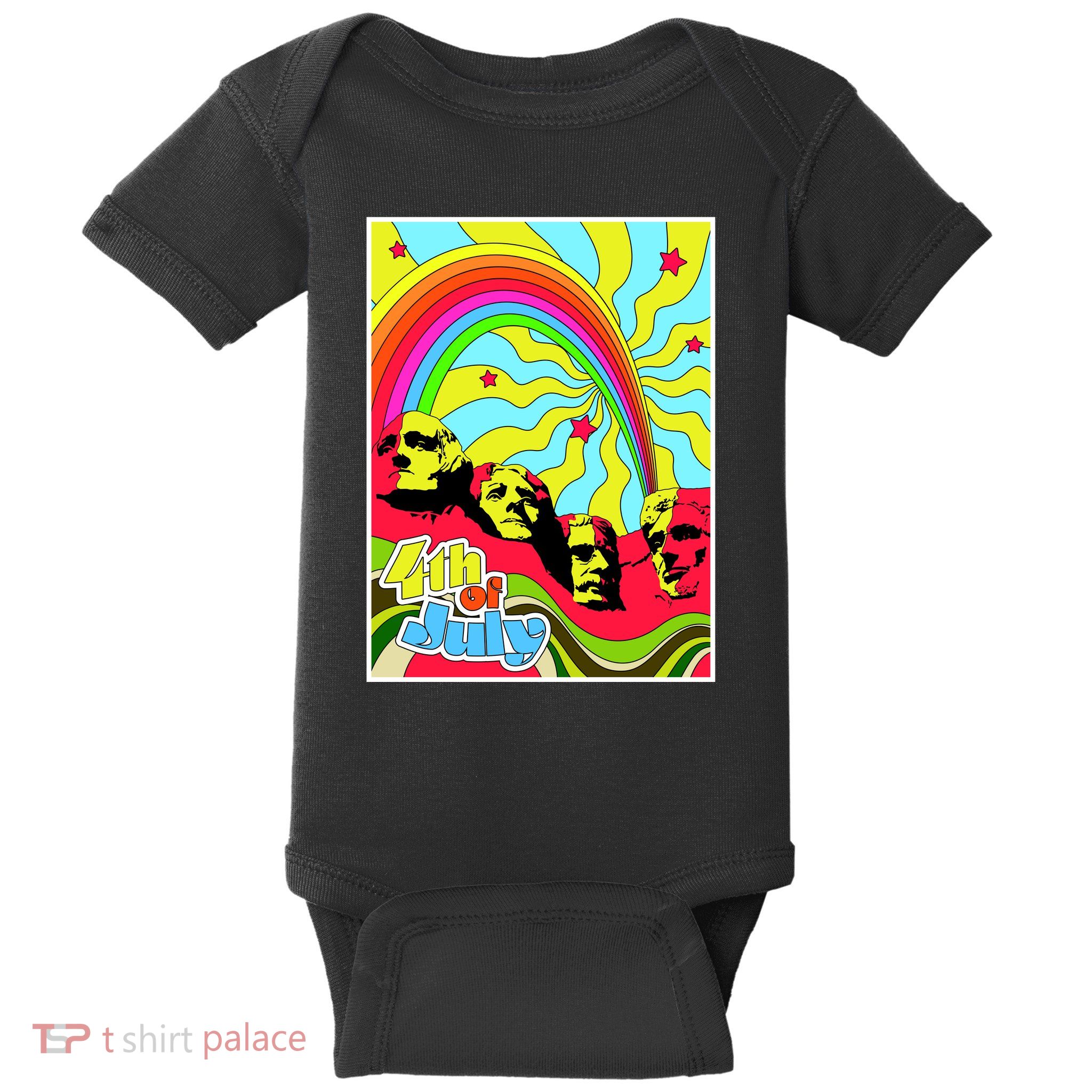 Mount Rushmore 4th of July Abstract Baby Bodysuit