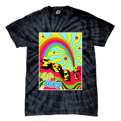 Mount Rushmore 4th of July Abstract Tie-Dye T-Shirt