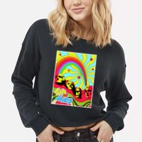 Mount Rushmore 4th of July Abstract Cropped Pullover Crew
