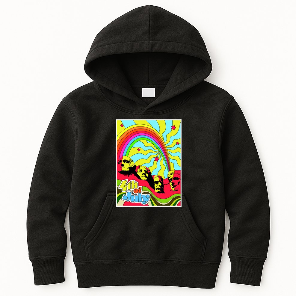 Mount Rushmore 4th of July Abstract Kids Hoodie