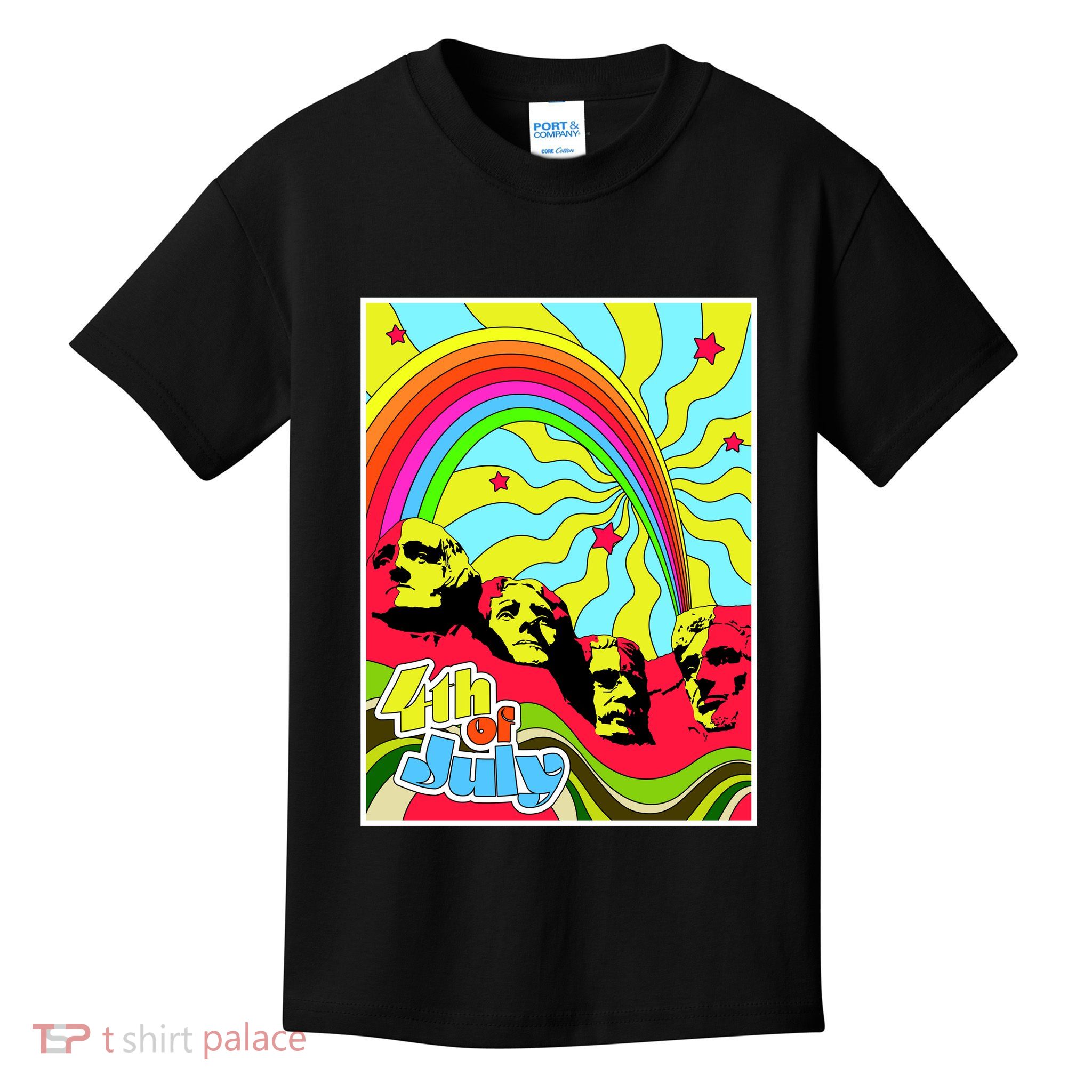 Mount Rushmore 4th of July Abstract Kids T-Shirt