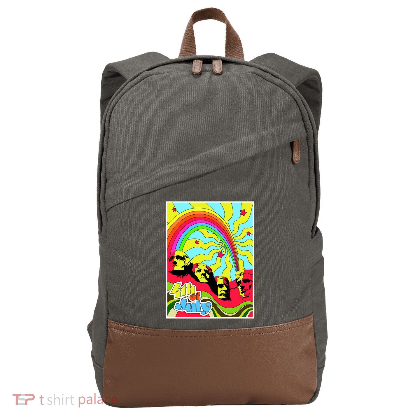 Mount Rushmore 4th of July Abstract Cotton Canvas Backpack