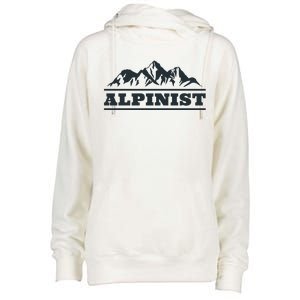 Mountain Alpinist  Womens Funnel Neck Pullover Hood