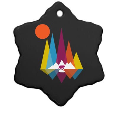 Mountain Bear Ceramic Star Ornament