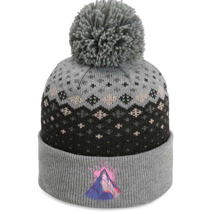 Mountain Face The Baniff Cuffed Pom Beanie