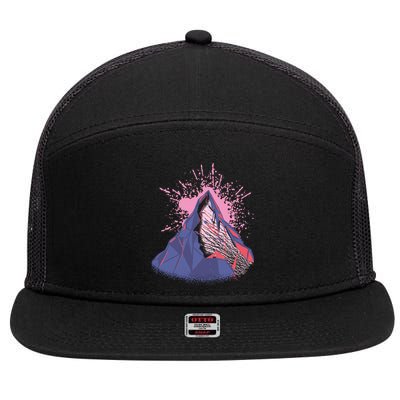 Mountain Face 7 Panel Mesh Trucker Snapback Hat