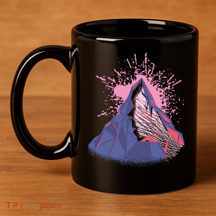 Mountain Face 11oz C Handle Ceramic Mug