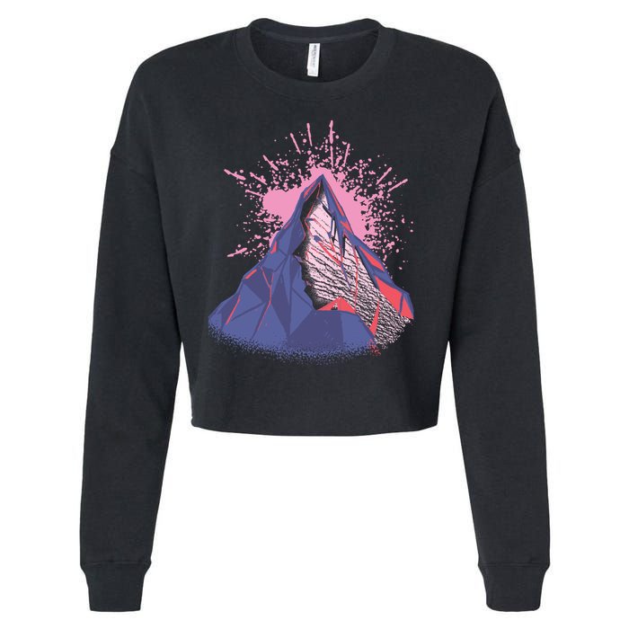 Mountain Face Cropped Pullover Crew