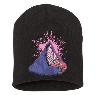 Mountain Face Short Acrylic Beanie